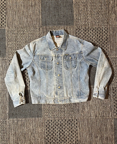 DIESEL mens L reg / XL denim jacket 100%cotton farkkutakki old west smoky blue