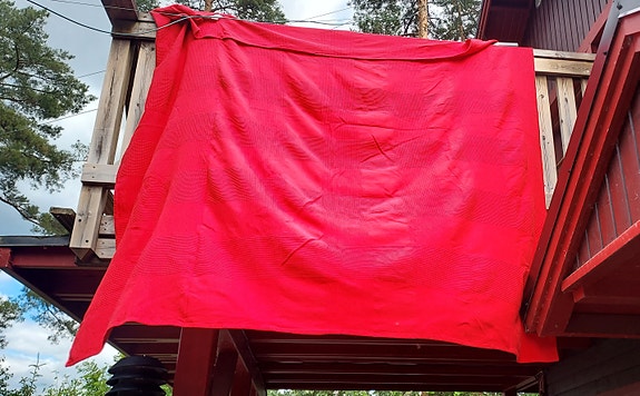 2 kpl 250 × 250 puuvillapeitto- iloisen punaista