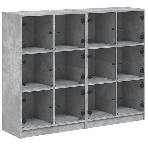 vidaXL Kirjahylly ovilla betoninharmaa 136x37x109 cm tekninen puu(sku3206513