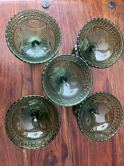 Riihimäen lasi jalallinen jälkiruokamalja 5kpl