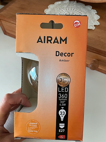 Airam Decor Amber iso led lamppu