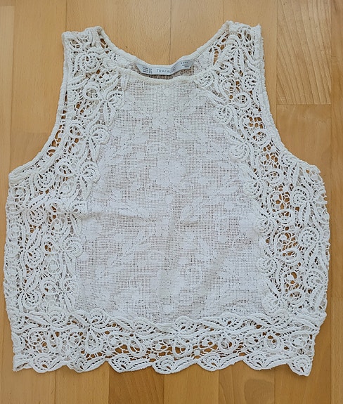 XS ZARA lyhyt Pitsitoppi valkoinen