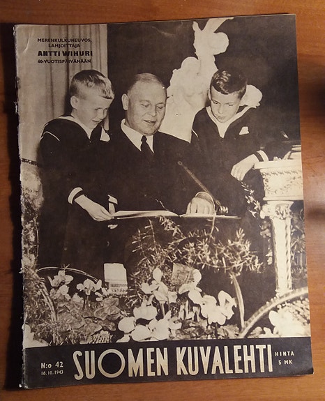 Päätoimittaja Ilmari Turja SUOMEN KUVALEHTI 42/1943