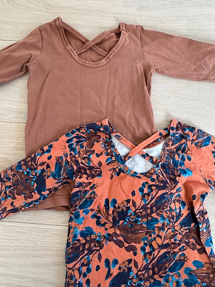 Kaksi Kaiko Cross shirt, Autumnal ja ruskea, 98/104
