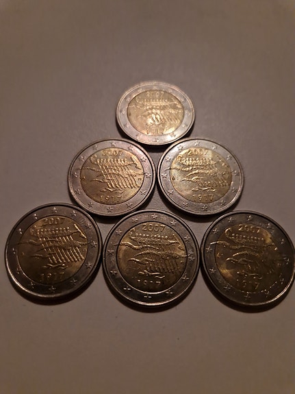 2€ Suomi 2007 itsenäisyyspäivä 90 vuotta