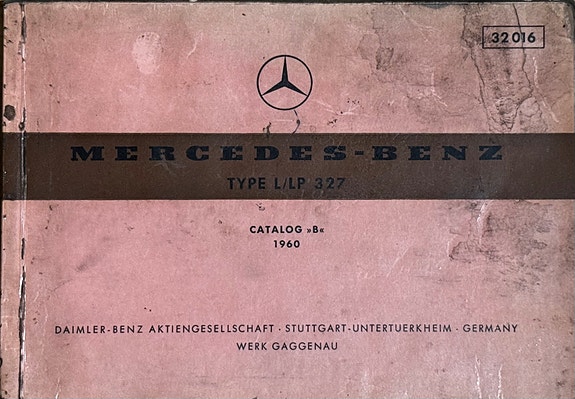 Mercedes-Benz L/LP 327 Varaosaluettelo 1960