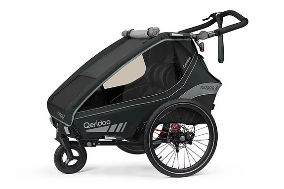 QERIDOO Kidgoo 1 Sport Pyörän Peräkärry 1 Lapselle, 2 Eri väriä -  Harmaa