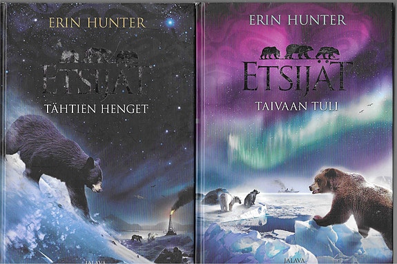 Erin Hunter: Etsijät kirjat Taivaan tuli. Tähtien henget. Savuvuori.