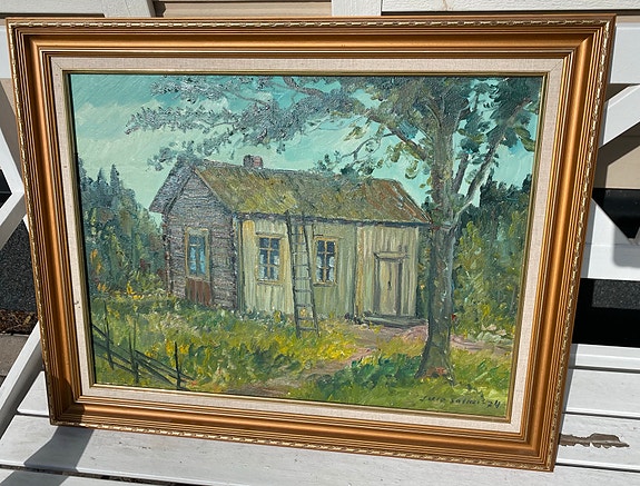 Sulo Salmen maalaus. Hinta 90€/tarjous