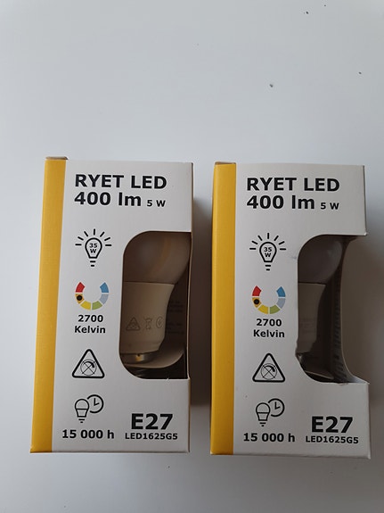 Kaksi E27 LED-lamppua. Uudet.