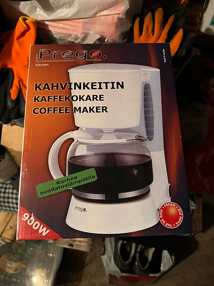 KAHVINKEITIN Prego 900W Valkoinen. Uusi! Lahjaidea!