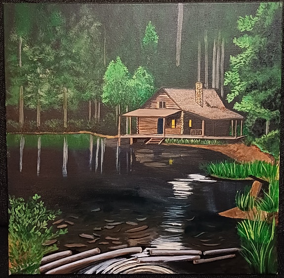 Mökki, akryyli