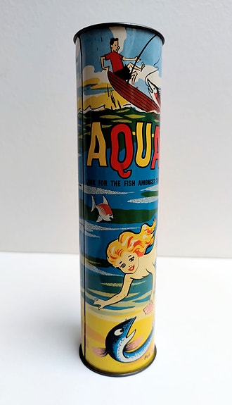 Vintage kaleidoskooppi “Aquascope” – peltinen retro lelu