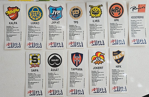 Jyväshyvä 1990-91 Sm-Liiga joukkuetarrat