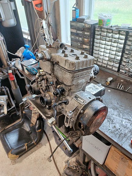 Rotax 536 moottori + sähköt ja kaasarit