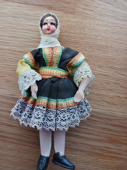 Vintage / retro nukke pieni 12 cm