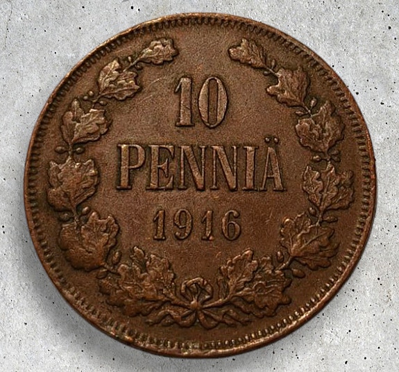 10 penniä 1916.