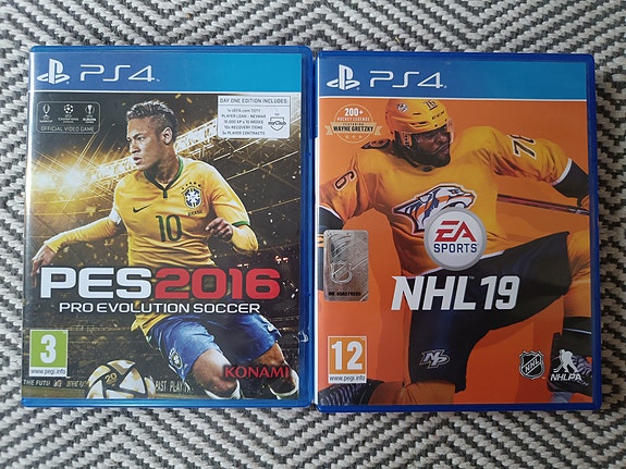 PS4 PES2016 ja NHL19 pelit