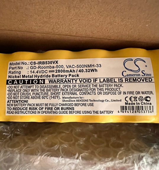 iRobot akku (2800 mAh, 14.4 V)