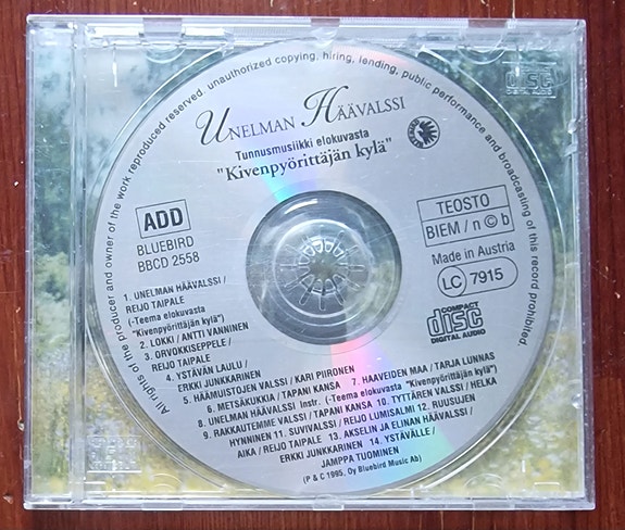 Unelman Häävalssi "Tunnusmusiikkia elokuvasta Kivenpyörittäjän kylä" - cd