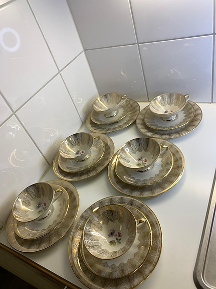 6 x Vintage Bavaria kupit ja lautaset