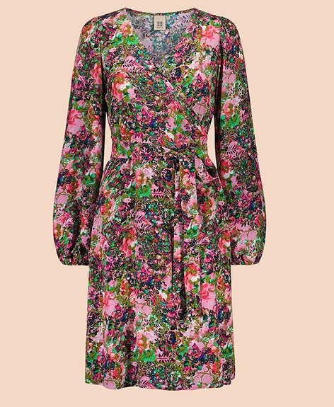 Kaiko Wrap Dress, Blooming Forest Bright XS / S