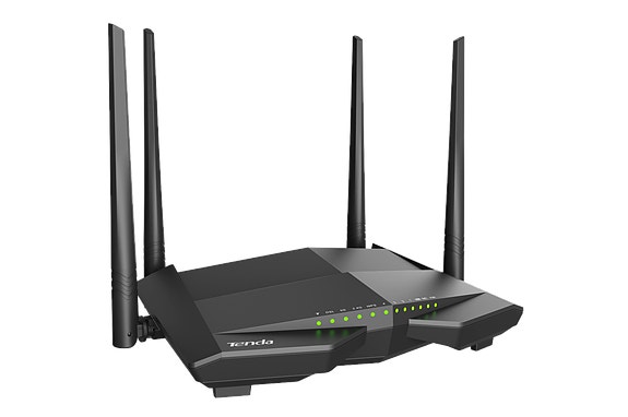 TENDA V12 AC1200 VDSL2/ADSL2+ WiFi Reititin, 4×10/100/1000, Musta (Takuu 36kk)