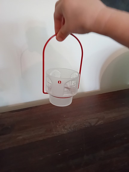 Iittala lyhty / tuikkukuppi, punaisella kahvalla