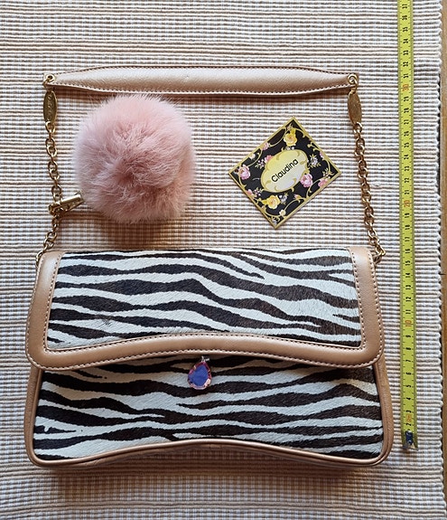 Vintage-laukku, merkki Claudina, leobardikuvioinen