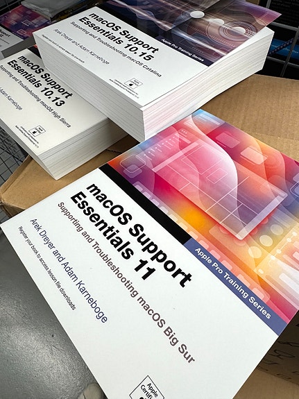 Apple macOS Support Essentials 11, 10.15, ja 10.13, kolme kirjaa, ENG