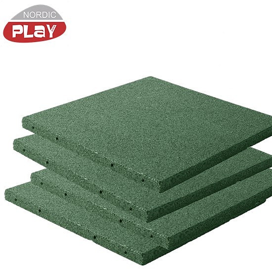 Kumilaatta 500x500x30mm, 1,30,120kpl, NORDIC PLAY, 4 eri väriä - Vihreä