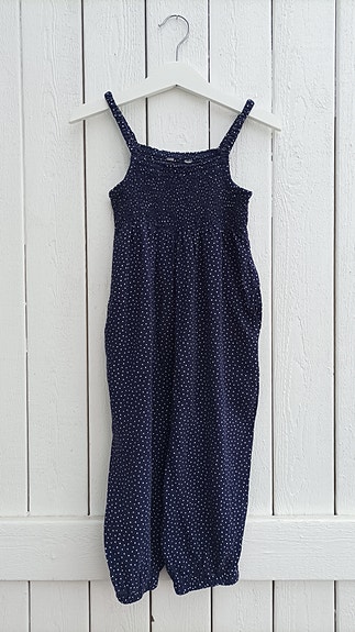 Tummansininen jumpsuit 92 cm