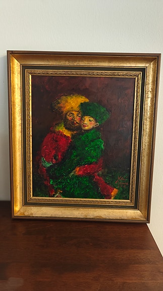 Kari Juva - öljyvärimaalaus "Boris ja Tanja" vuodelta 1976
