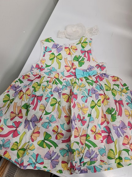 Hm 74 Tyttöjen mekko ja hius-ruusukepanta