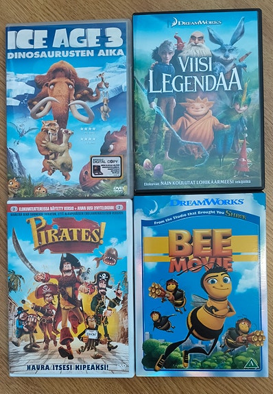 4 dvd paketti