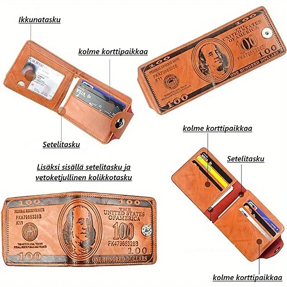 Tyylikäs miesten keinonahka lompakko