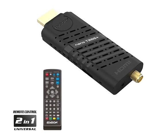 Edision Nano T265+ antenni- ja kaapeliverkon HD teräväpiirtoviritin, DVB-T2 / C