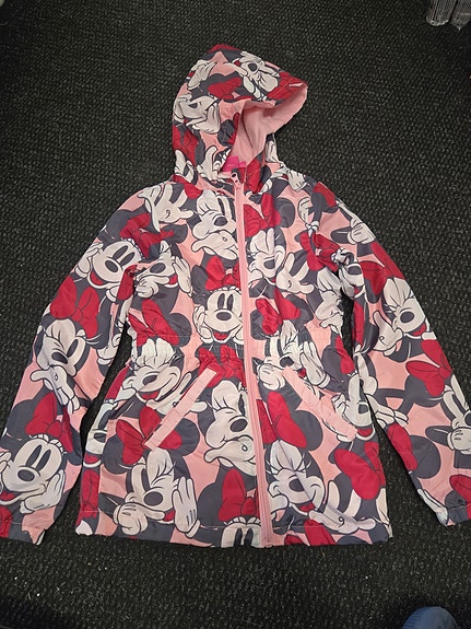 Tyttöjen Minnie välikausitakki fleecevuorellinen koko 134 (122/128)