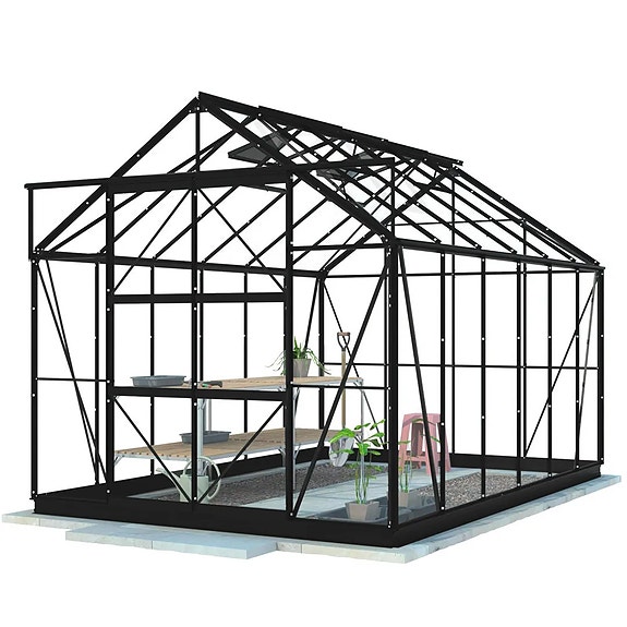 LYKKE HYBRIDI KASVIHUONE MUSTA 9.7 M2