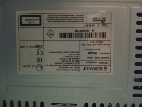 RENAULT HARN1005 RV3D-C3030 Radio/CD-soitin