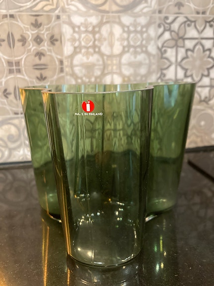 Iittala Alvar Aalto Maljakko Vihreä Lasi numeroitu