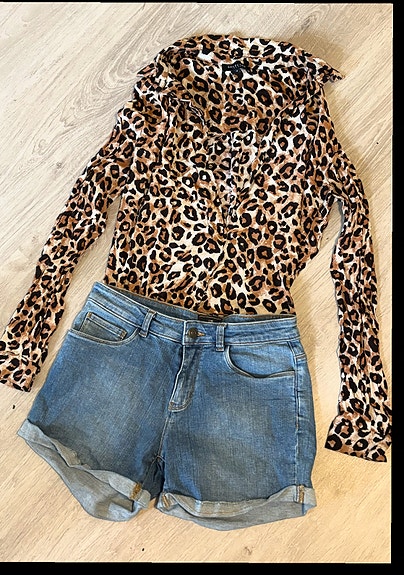 Park Lane farkkushortsit 36 + Selected Femme paita 36 – setti