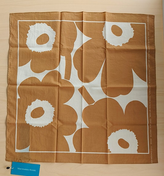 Marimekko unikko huivi beige valkoinen