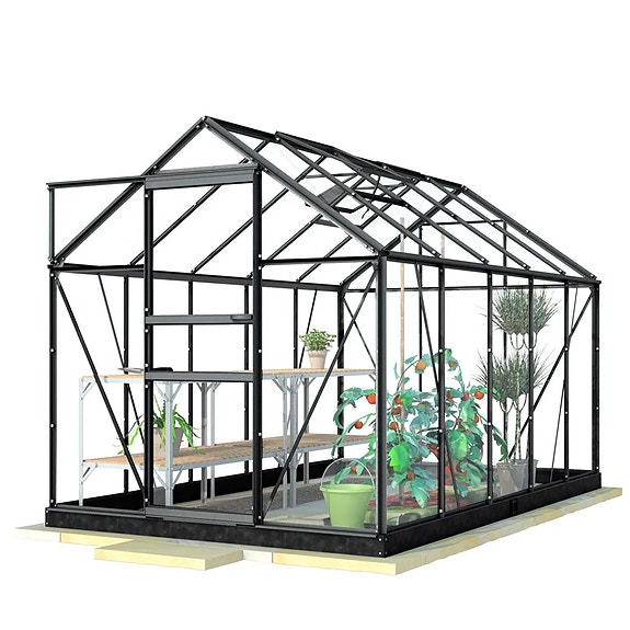 LYKKE HYBRIDI KASVIHUONE MUSTA 6.2 M2