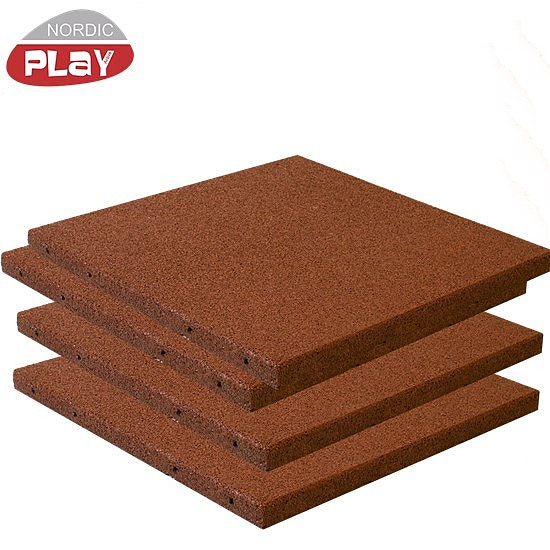 Kumilaatta 500x500x30mm, 1,30,120kpl, NORDIC PLAY, 4 eri väriä - Punainen