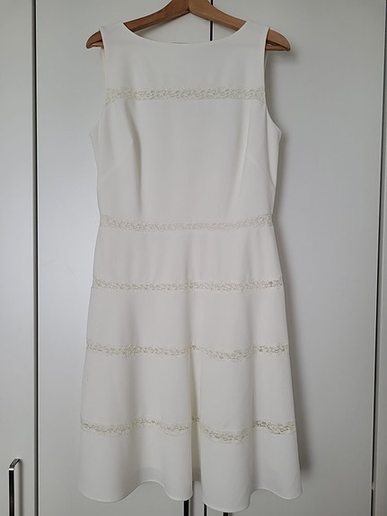 Ralph Lauren juhla-/rippimekko, luonnonvalkoinen koko US 10 (M)