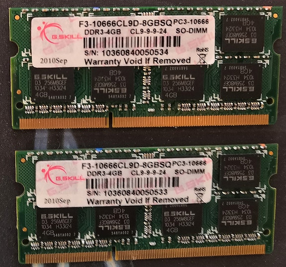 G.Skill , Transend , Epida , Samsung "Mac SoDimm " DDR3 , 10666, 2 - 4Gb