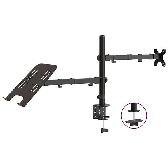 vidaXL Näyttöteline musta teräs VESA 75/100 mm(sku358005