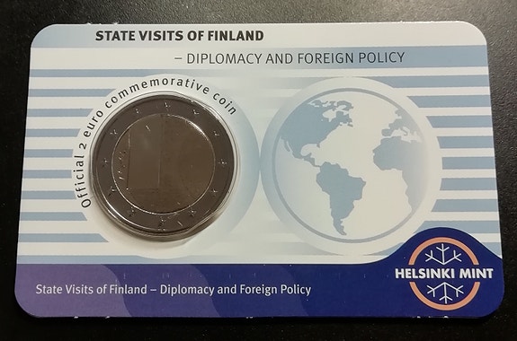 Suomi 2 eur 2025 juhlaraha Diplomatia COINCARD (eng)