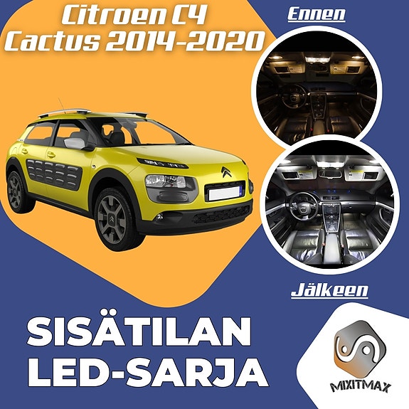 Citroen C4 Cactus Sisätilan LED -muutossarja – 8 kpl – Plug & Play